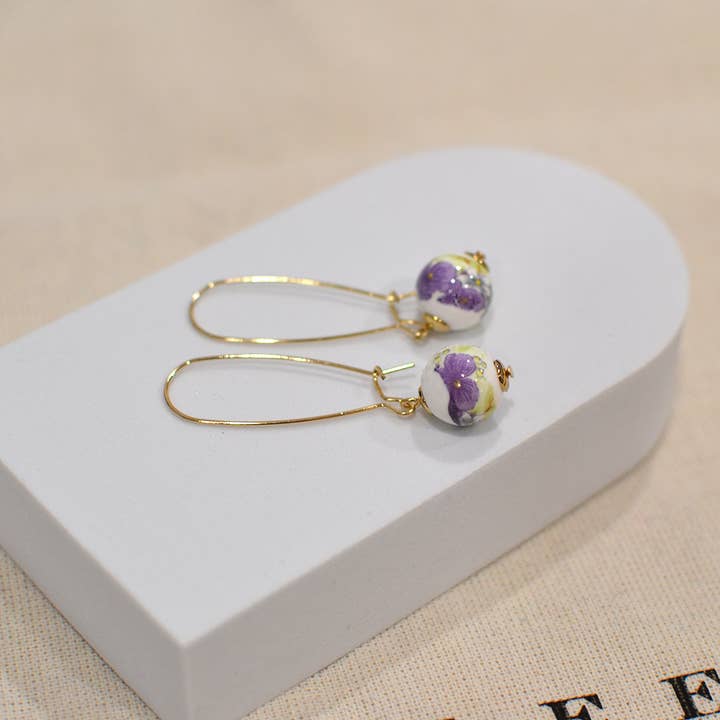 StarryNYC – Brincos de argola por atacado – Brincos de fio tipo gancho com contas esféricas de vidro Murano4