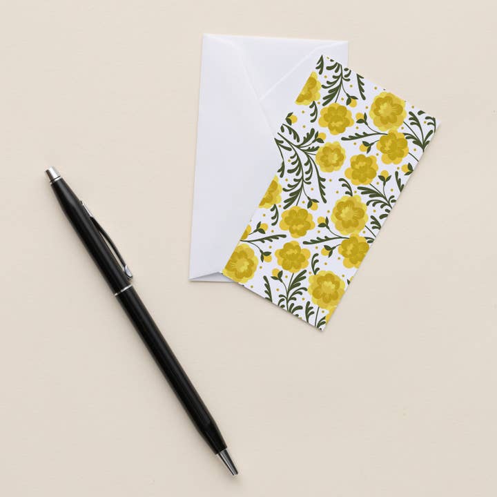 HAZELMADE® Tea Towels + Gifts – Conjunto de notas por atacado – Conjunto de Mini Notas de Calêndula Amarela | Cartões2