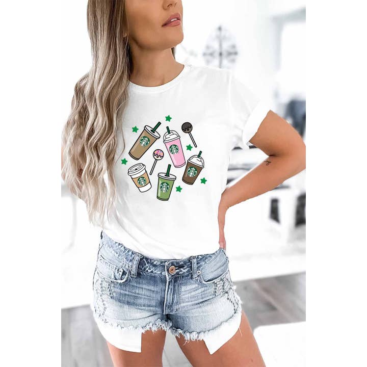 Coffee Graphic t-shirt voor wholesale door Jaylanie