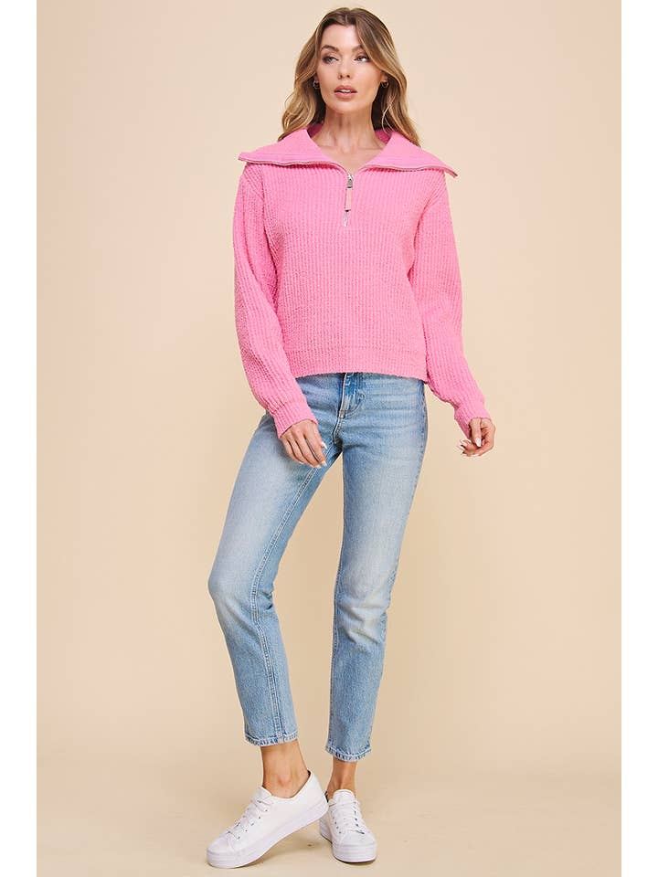 Allie Rose - Wholesale Sweatshirt - Women's - Plush Half Zip Pullover Sweater8