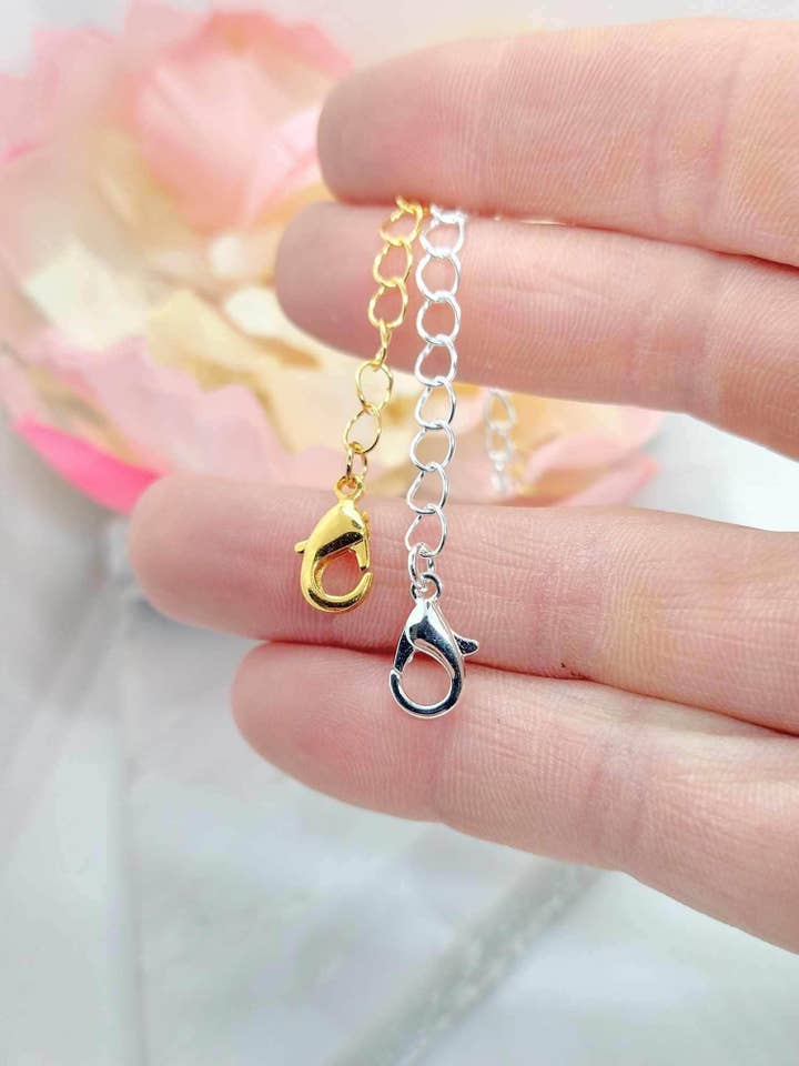 3 Inch Verstelbare Kettingverlenging: Goud- of Zilverafwerking voor wholesale door Bad Apple Designs