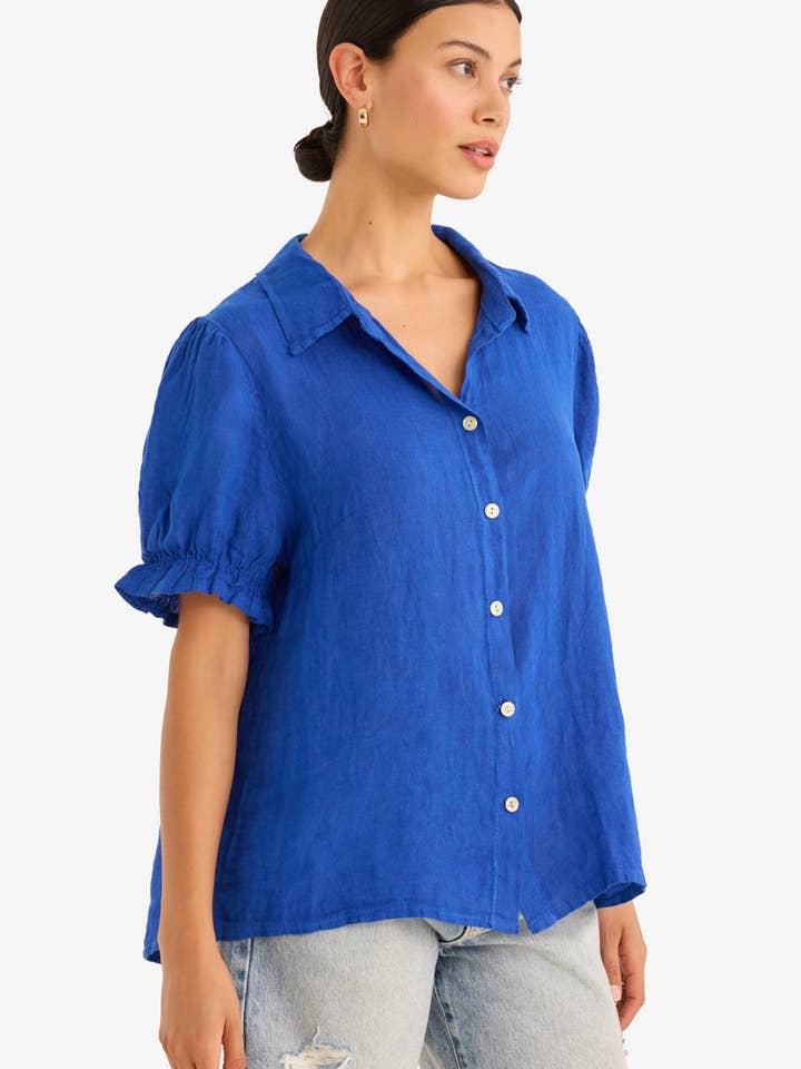 Isla linneskjorta i blå för wholesale av Marché