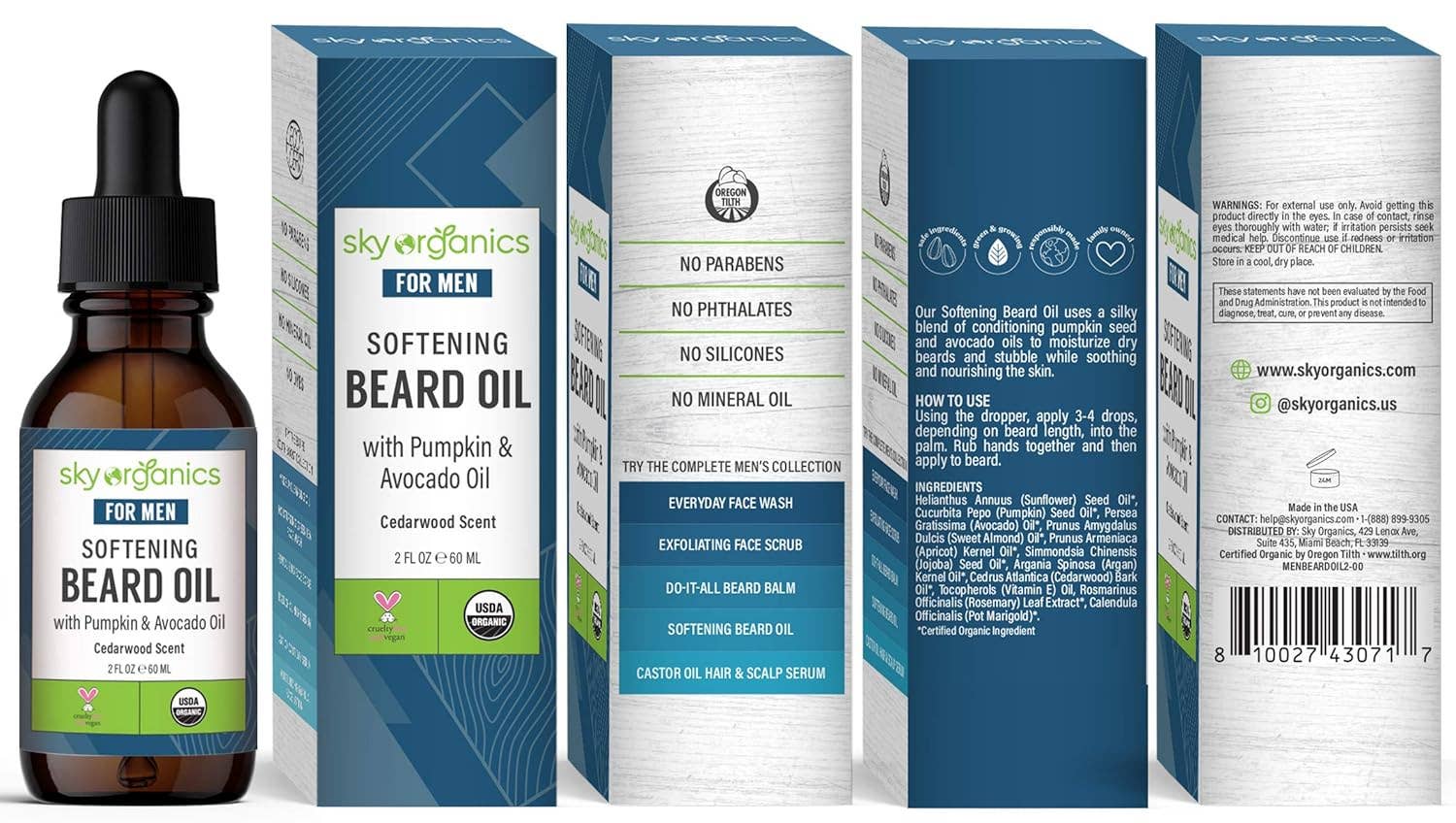 Innovarix - Wholesale Beard Wash/Shampoo - Organic Softening Beard Oil for Face, Cedarwood - 2 fl.oz6