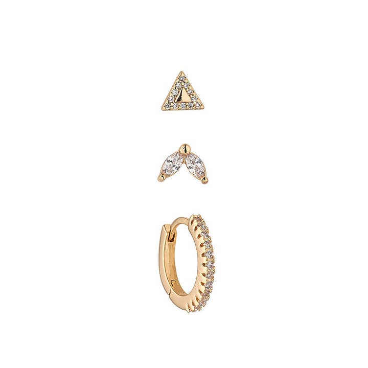 Brinco Gianna Ouro por atacado de Knight & Day Jewellery