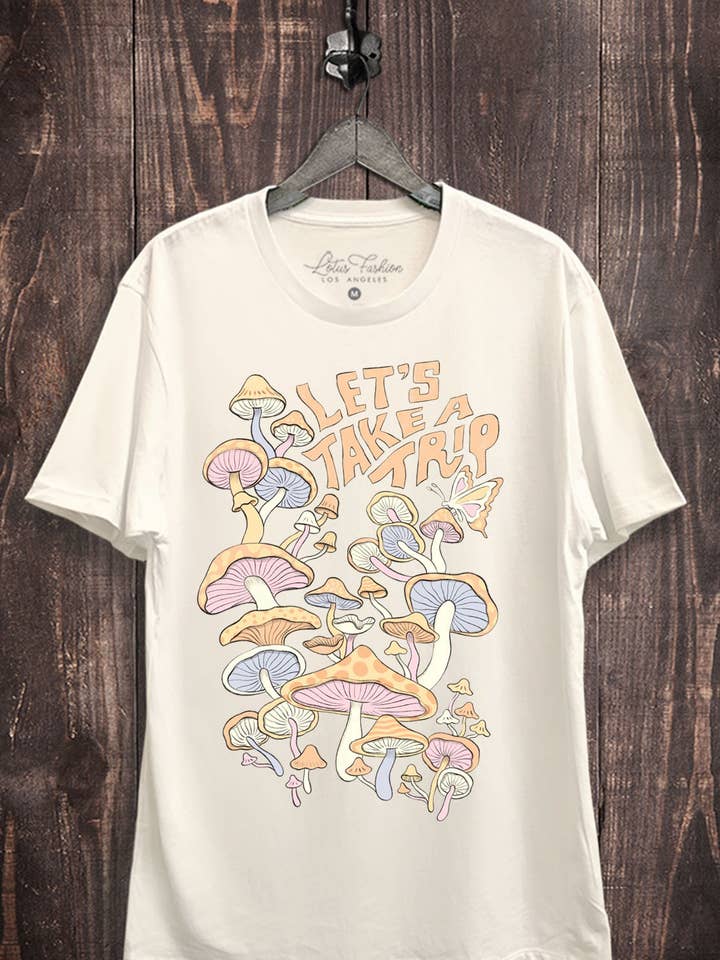 Lets Take A Trip Graphic Top for wholesale by Lotus Fashion Collection