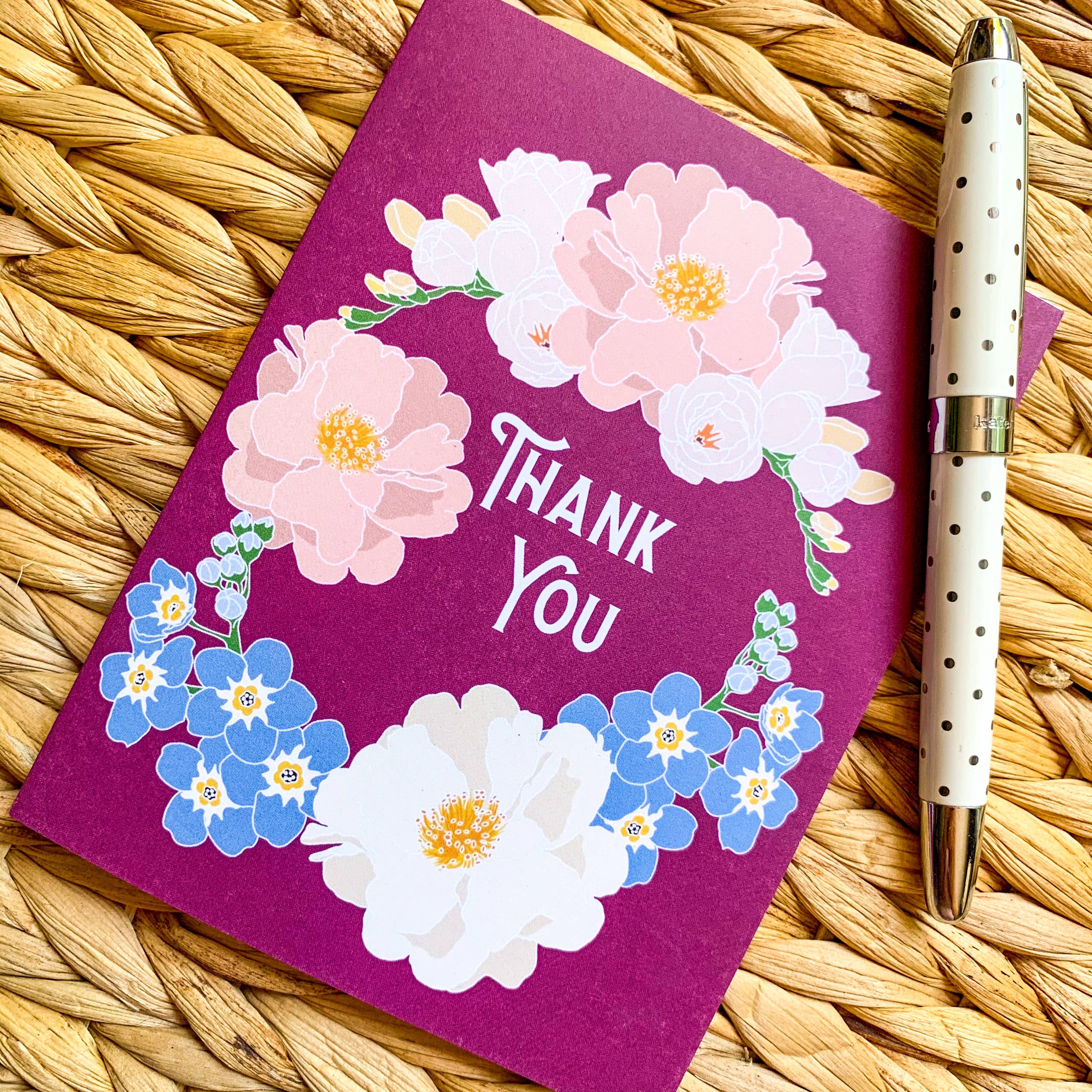 Bean Horse Car Designs - Wholesale Thank You Card - Thank You - VWMT Floral Greeting Card2