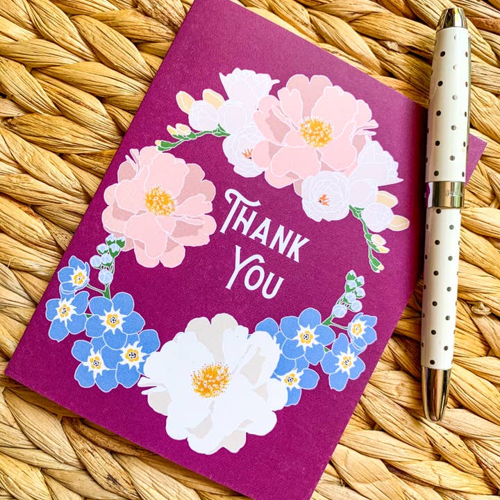 Bean Horse Car Designs - Wholesale Thank You Card - Thank You - VWMT Floral Greeting Card2