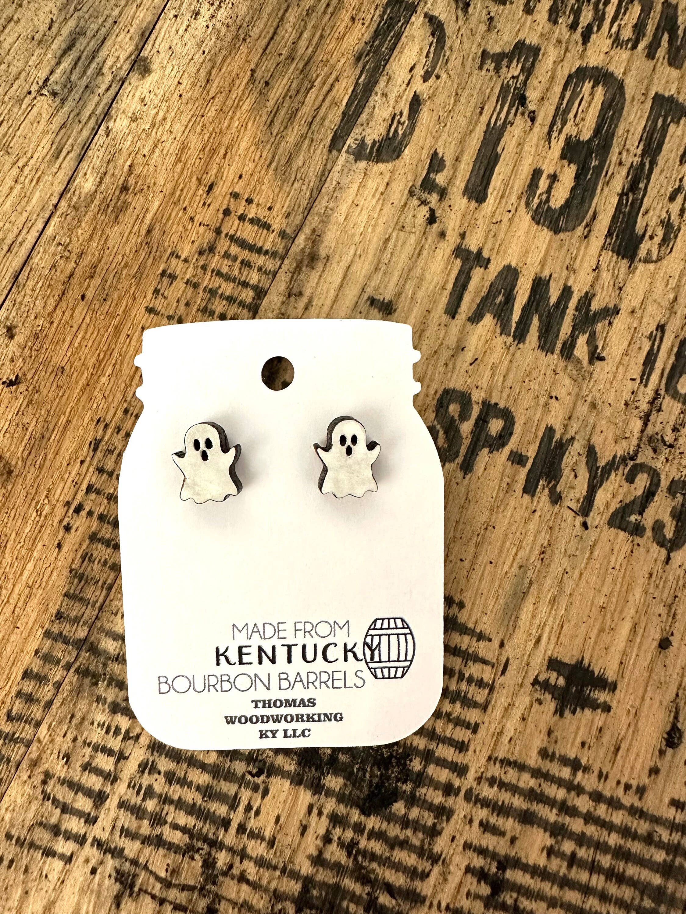 TWWKY - Wholesale Knopjes/oorstekers - Herwonnen Bourbon Barrel Ghost Stud-oorbellen1