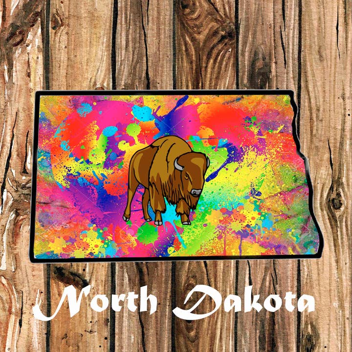 State Of North Dakota An 8 x 8 tin Signs for wholesale by BMS BIZ