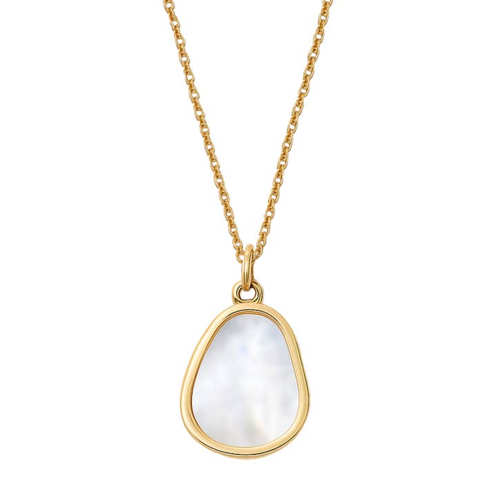 Aubrey Adele - Wholesale Pendant/Charm Necklace - Mother of Pearl on Rolo