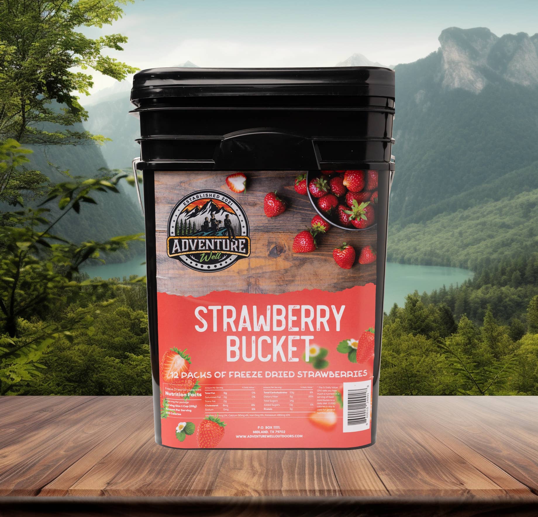 Adventure Well Outdoors - Wholesale Dried/Dehydrated Fruit - Freeze Dried Strawberry Bucket