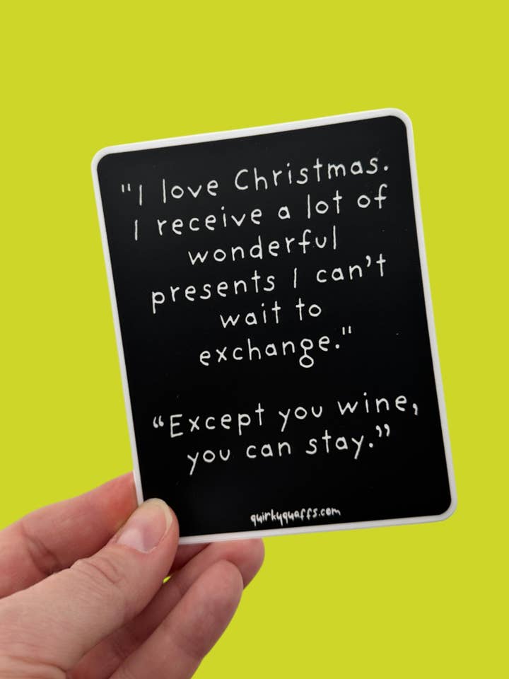 Present Exchange Sticker for wholesale by Quirky Quaffs