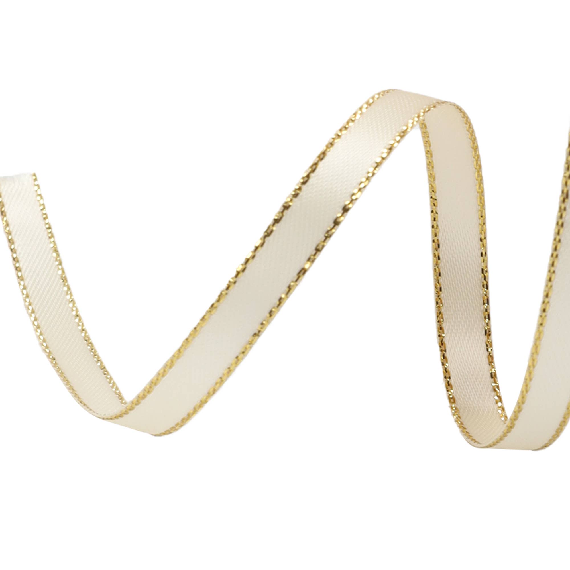 LA Ribbons Wholesale - Wholesale Ribbon - Gift Wrapping - 1/4" Metallic Edge Satin Ribbon | Yellow/Gold | 25 Yard Roll1