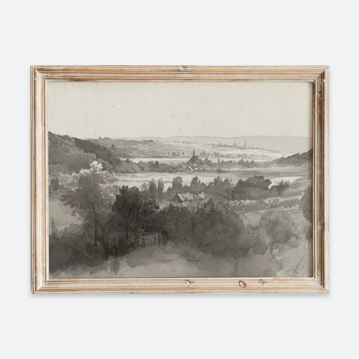 Árvores vintage Pintura de paisagem florestal Impressão artística VP172 por atacado de Sugar & Canvas