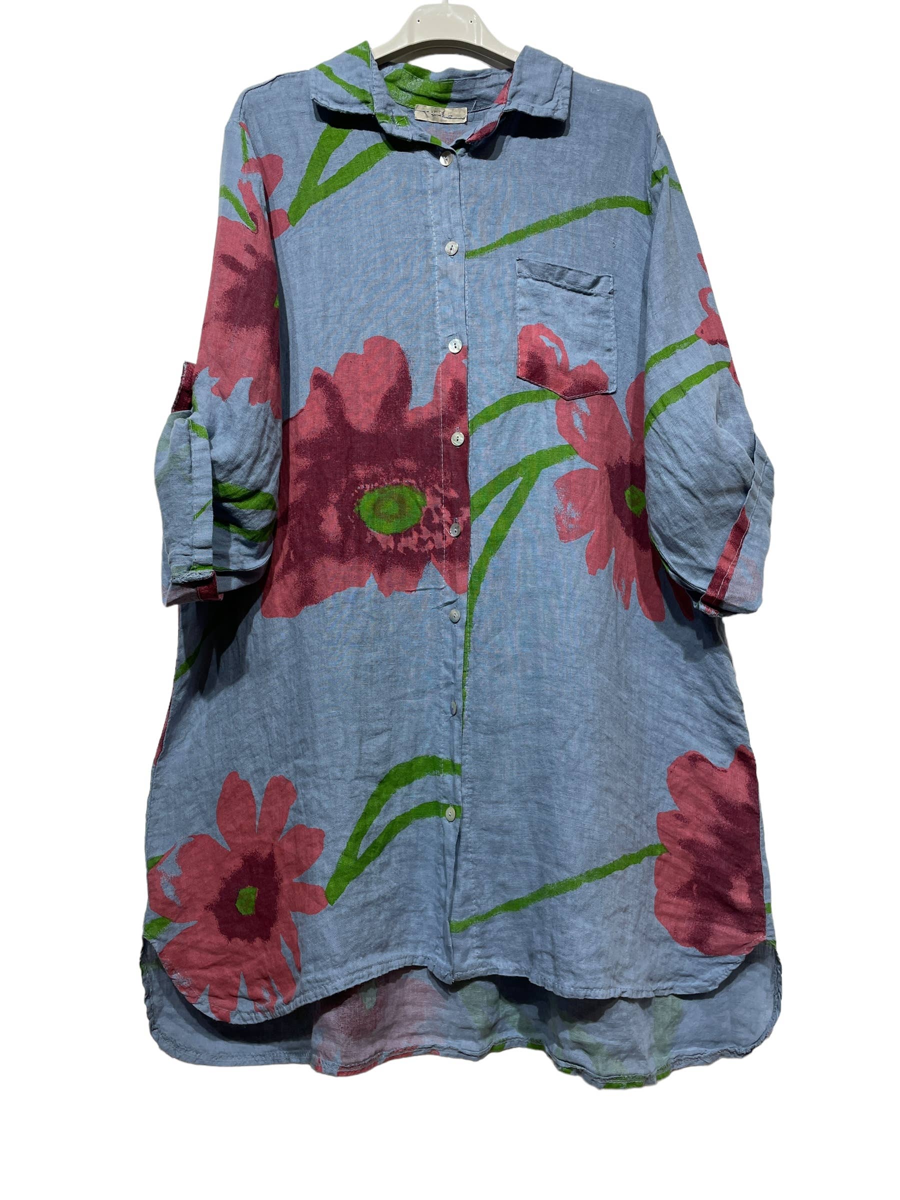 LINEN & COTTON HOUSE - Wholesale Button Down Shirt - Women's - 46102 FLORAL LINEN SHIRT5