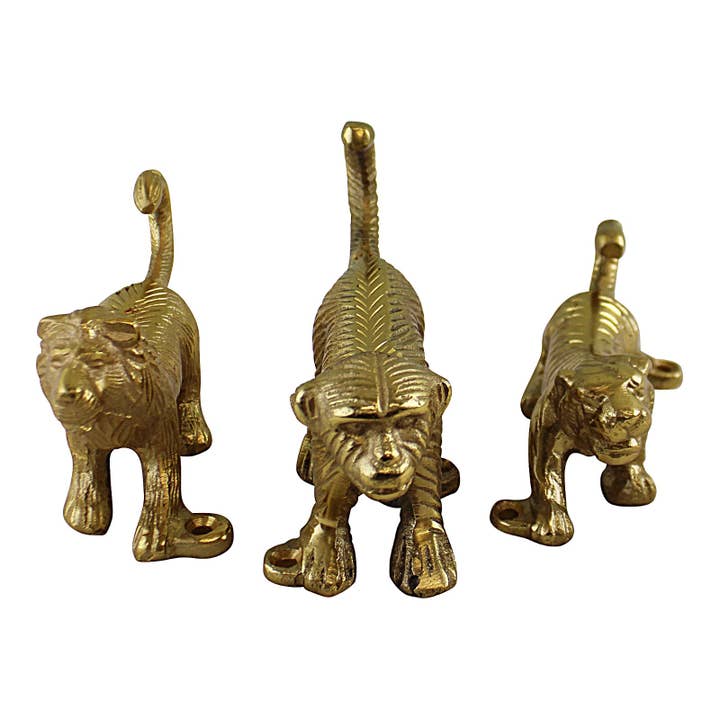 Set of 3 Gold Metal Safari Animal Coat Hooks for wholesale on Faire