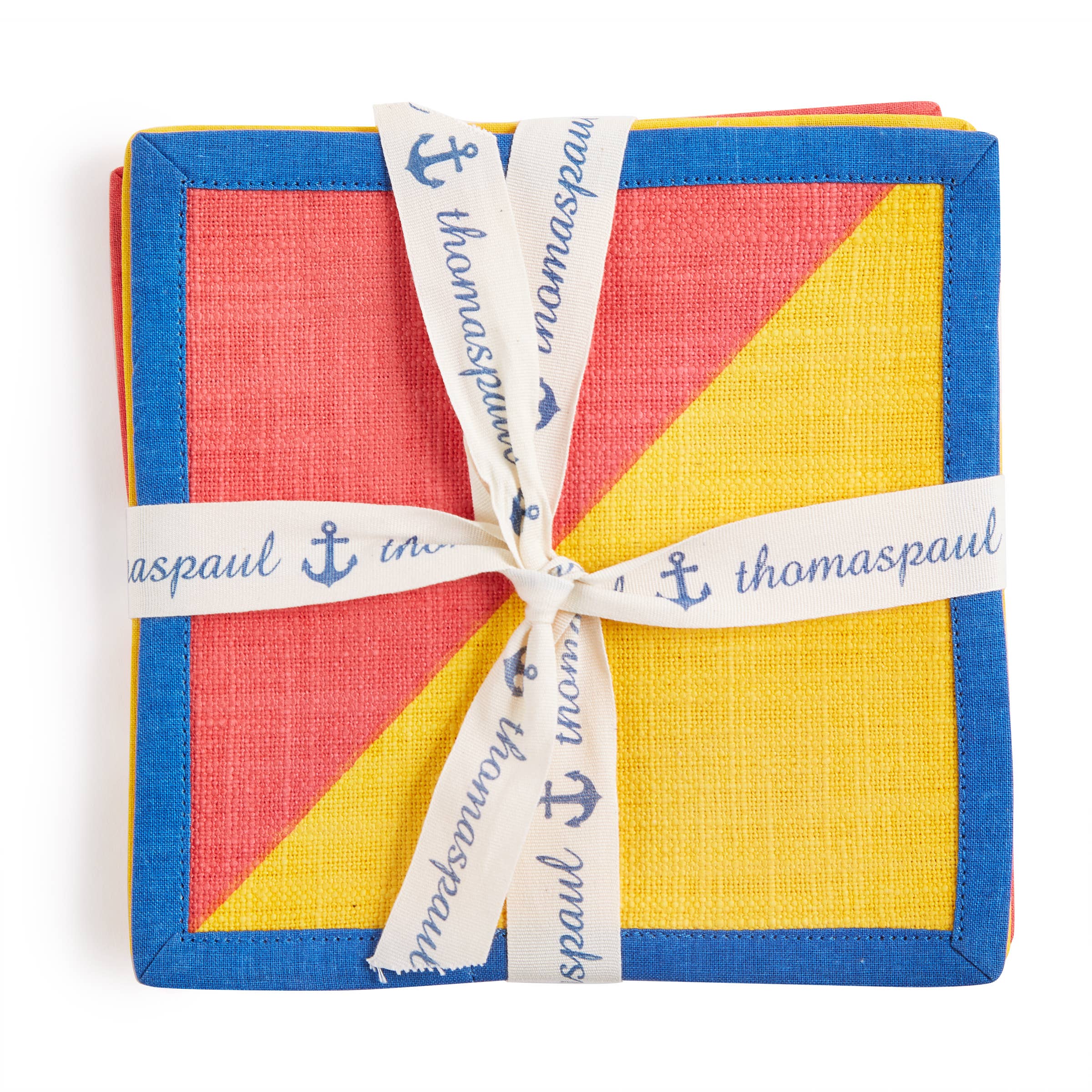 THOMASPAUL - Vente Serviettes de table en tissu - LOT DE 6 SERVIETTES DE TABLE À COCKTAIL MARITIME4