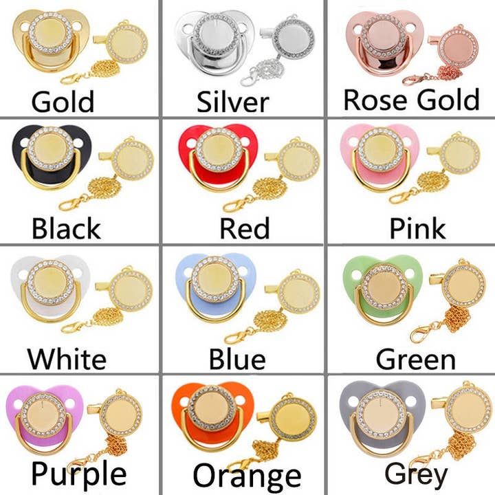 VIGOR - Wholesale Pacifier - Baby - Gold Sublimation Blanks Pacifier luxury pacifier for baby Pe10