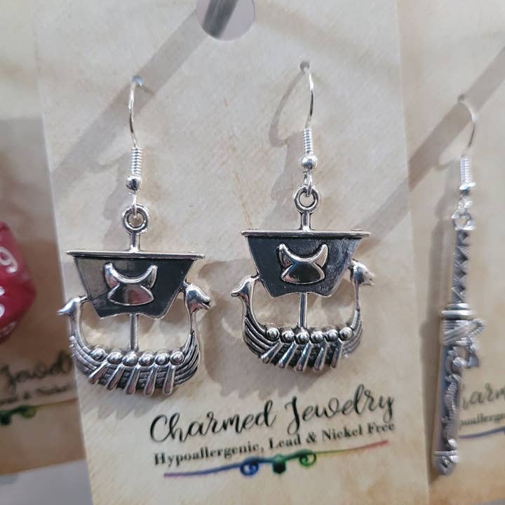 Con-Quest Crafts - Vente Boucles d'oreilles pendantes - Boucles d’oreilles et colliers à thème fantasy, gothique, RPG et gaming6