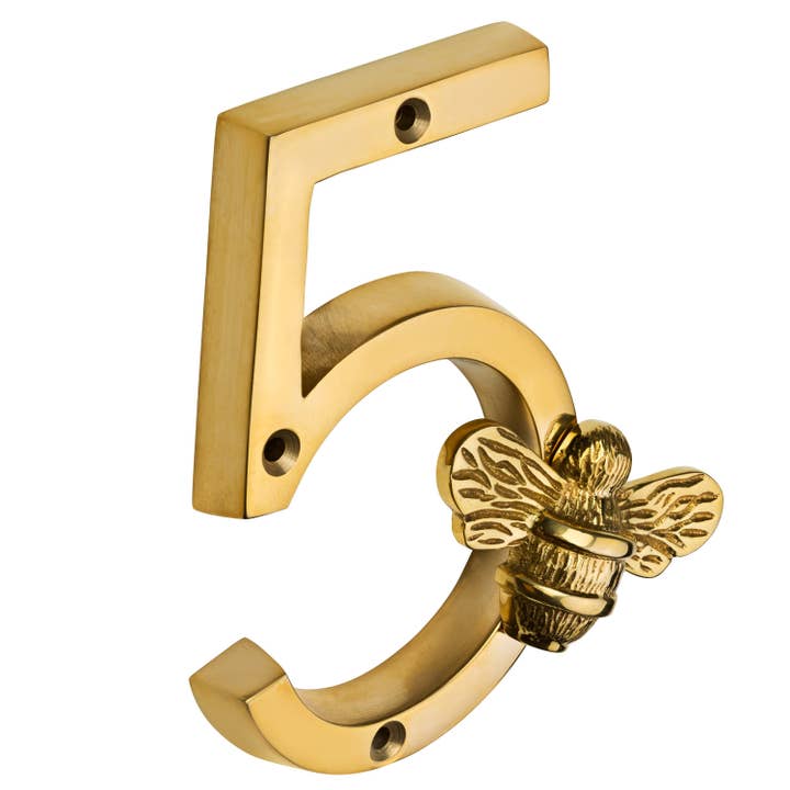Brass bee - Wholesale Knob/Pull - Brass bee Premium House Numbers with Bee in Brass Finish 0-9
