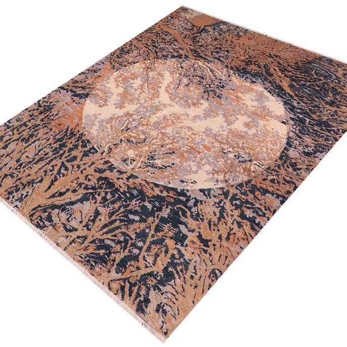 Tapis en laine contemporain Ziegler Ruthann ivoire/bleu - 5'10'' x 8'8'' pour la vente par Arshs Fine Rugs