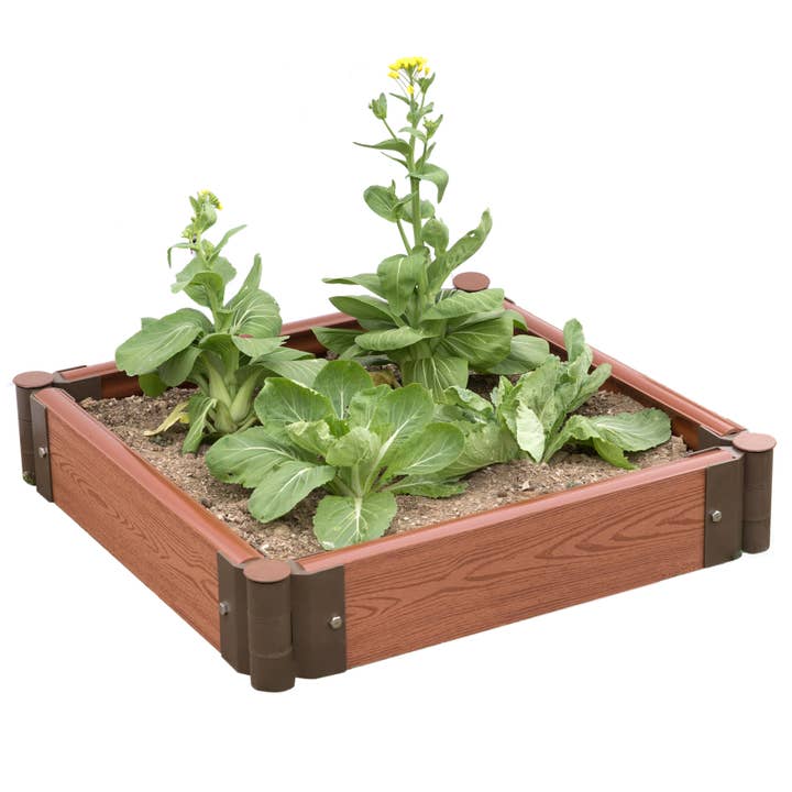Quickway Imports – suporte para vasos de plantas por atacado – Caixa de plantador de flores de cama de jardim ao ar livre com aparência de madeira15