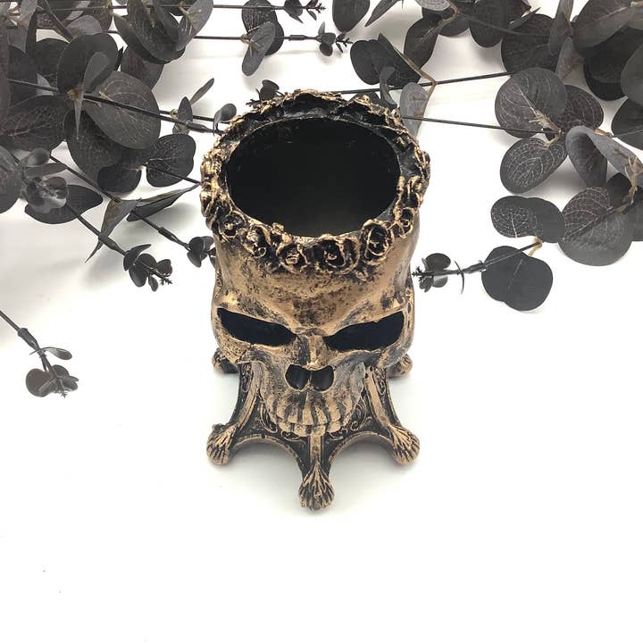 All Little Cute Things - Vente Vases - Vase à fleurs crâne de squelette gothique macabre2