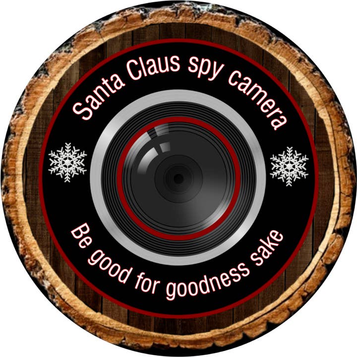 Kransbord, kerstbord, Santa Cam, 10" rond metalen bord voor wholesale door DecoExchange