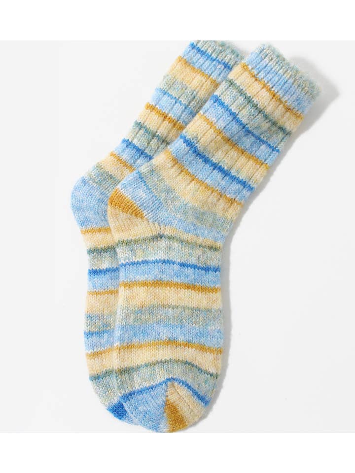 Comfortarians - Wholesale Socks - Women's - Stripes Wool Socks For Women | Cozy Wool Angora Socks