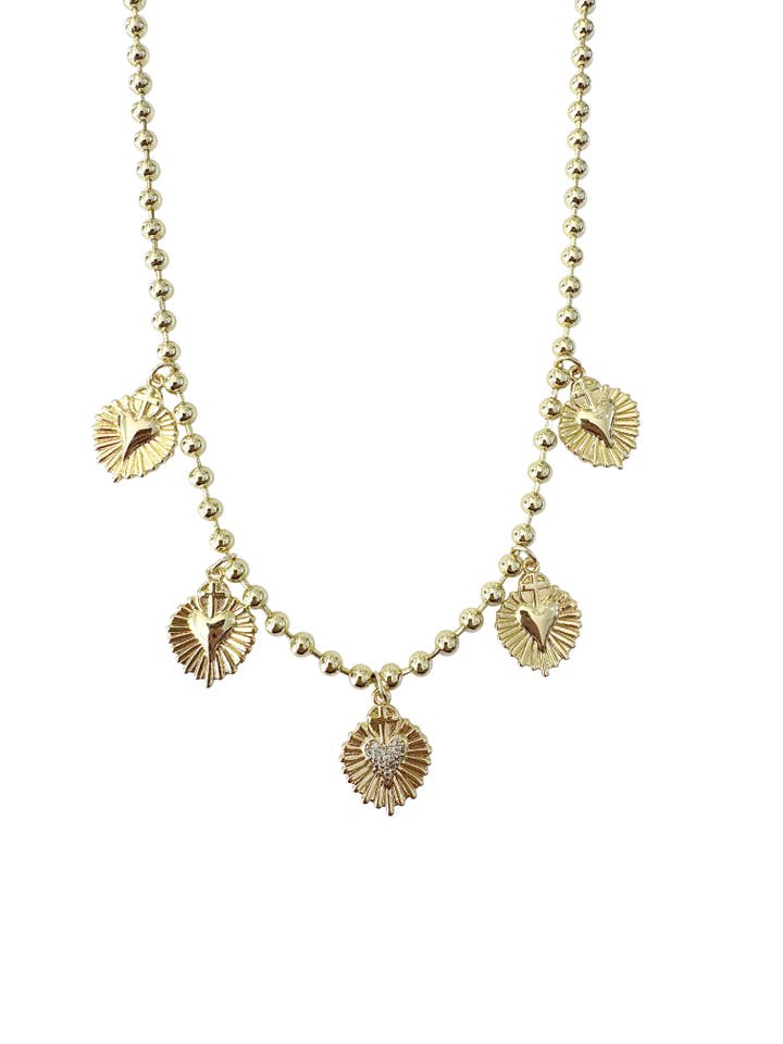 Hammered Heart Charm Necklace for wholesale by Gemelli