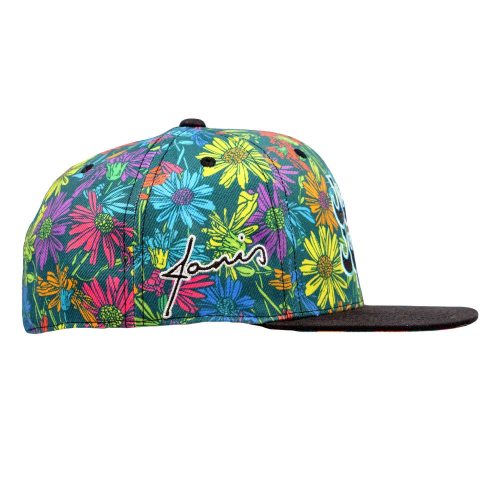 Multi Janis Joplin Rainbow Daisies Fitted Hat for wholesale on Faire3