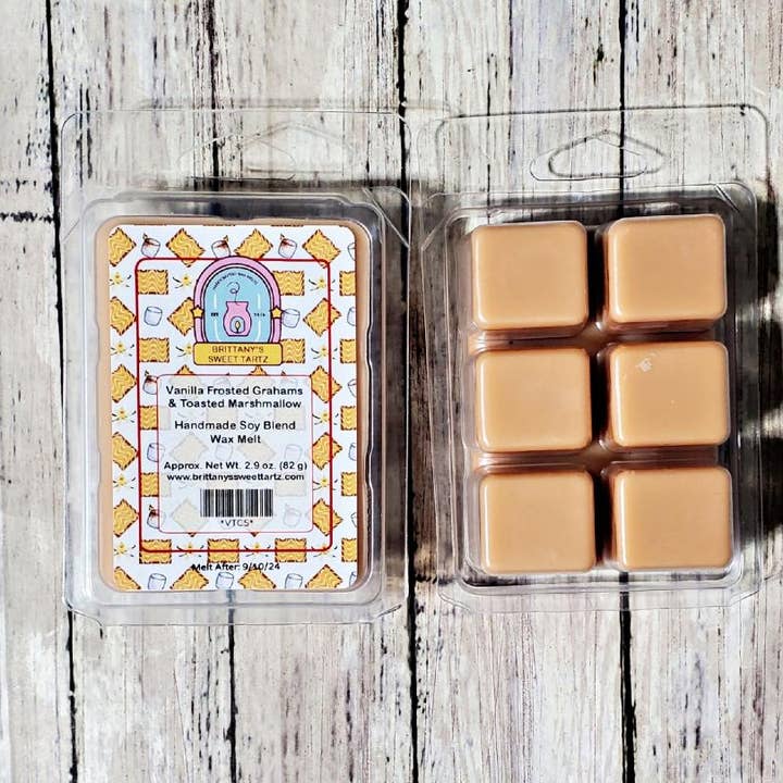 Vanilla Frosted Grahams & Toasted Marshmallow Wax Melt for wholesale by Brittany's Sweet Tartz