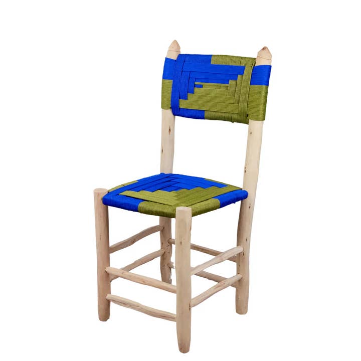 King Of Handmade – wholesale Stol – Marockansk handgjord trästol - flätad repvävd sits