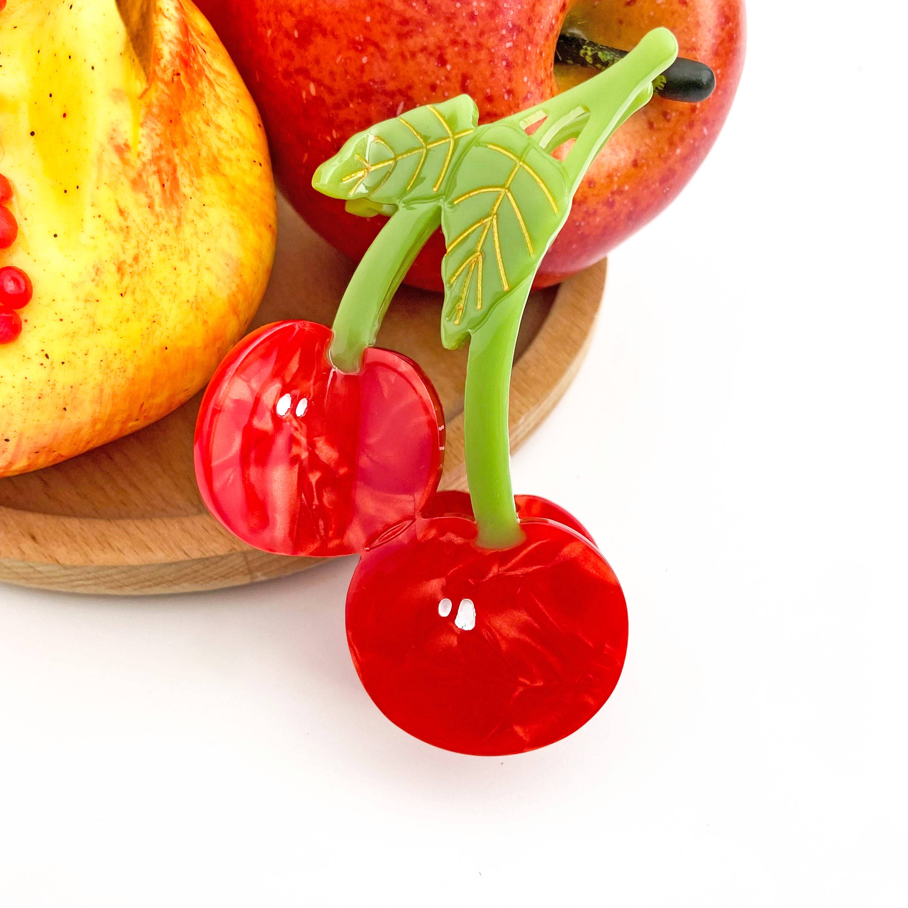 TheDivaSoap - Wholesale Hair Clip - Women's - Sweet Red Cherry Claw Clip, Twin Cherries Hair Clip2