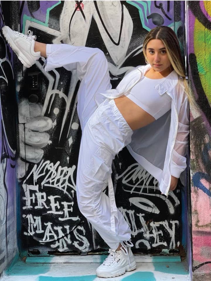 White Hip Hop Cargo Pant for wholesale by Motionwear