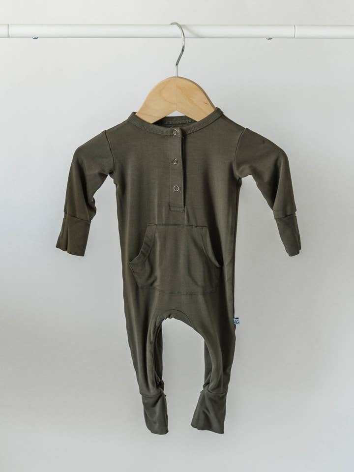 Long Sleeve Romper - Dark Olive for wholesale by Jettson Cole LLC
