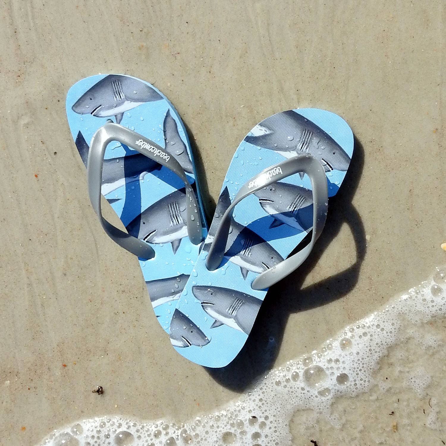 Beachcomber Blue Water - Wholesale Flip Flops - Unisex - Sharks Natural Rubber Flip Flops7