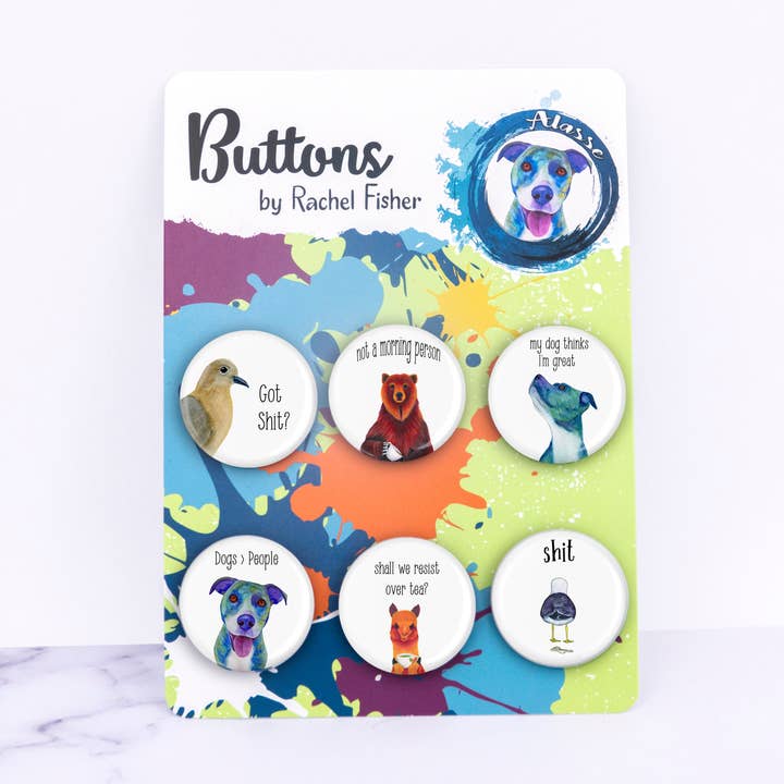 Snarky Pinback Button Set for wholesale by Alasse