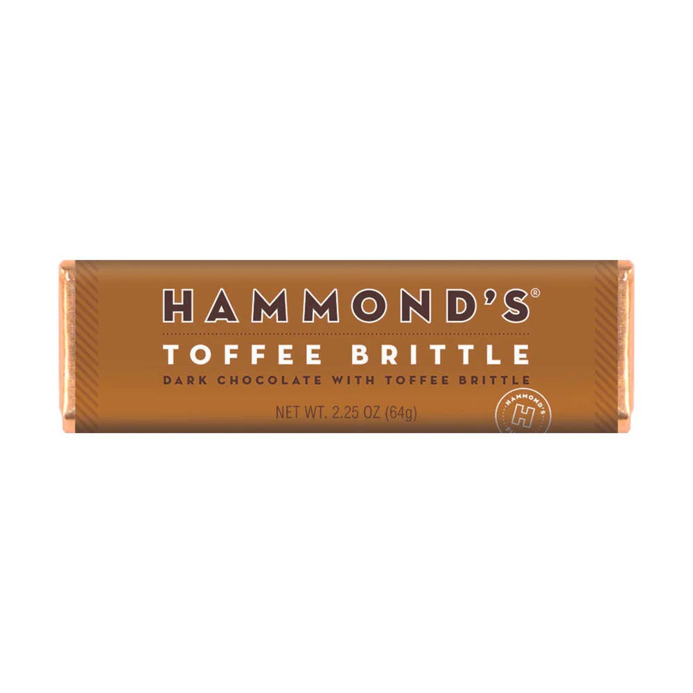 Hammond's Candies - Wholesale Chocolate Bar - Candy Bar - Dark Chocolate - Natural Toffee Brittle - 2.25oz