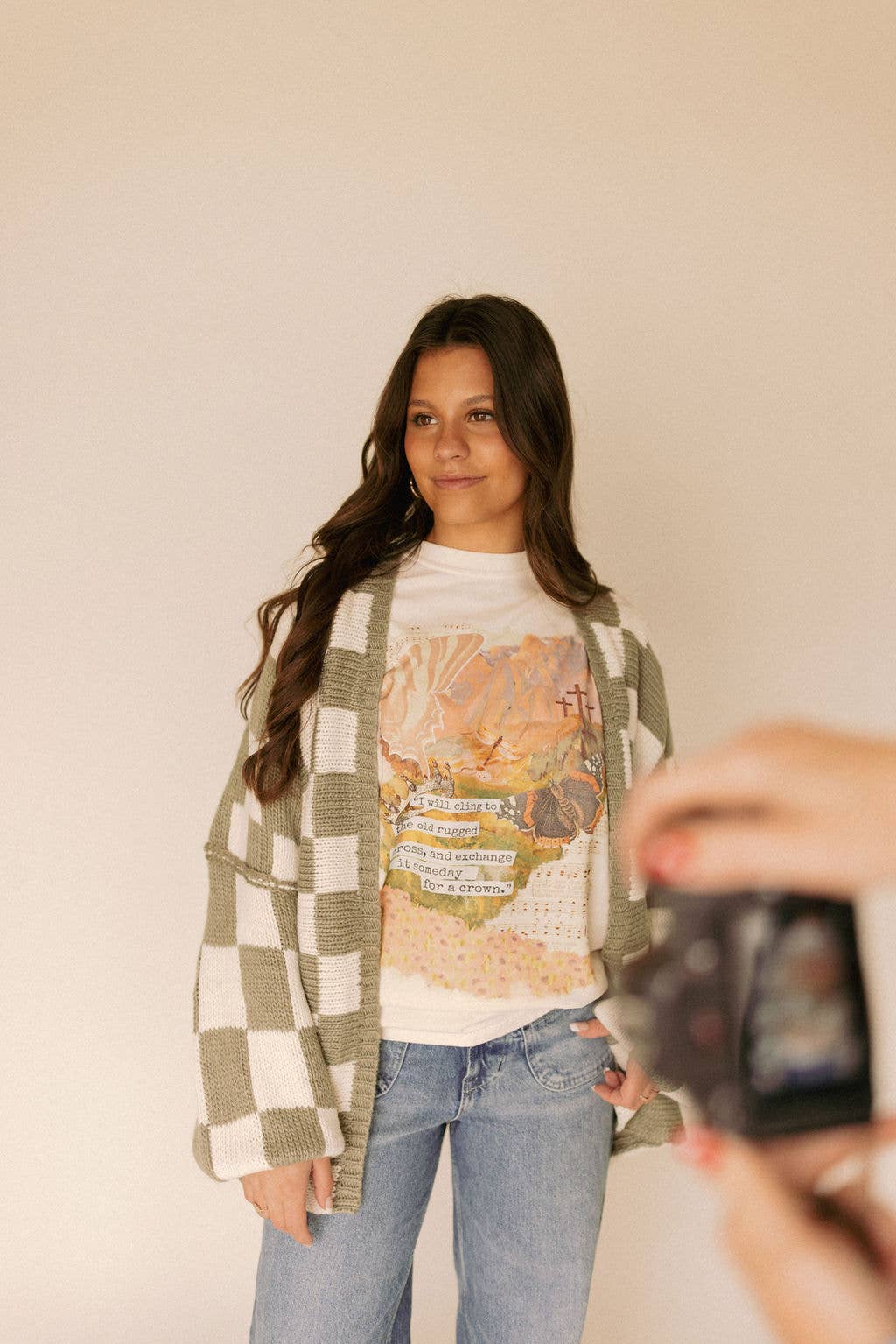 Whitney | Chaudoin Creations - Wholesale Screen Printed T-Shirt - Women's - The Old Rugged Cross Easter Graphic1