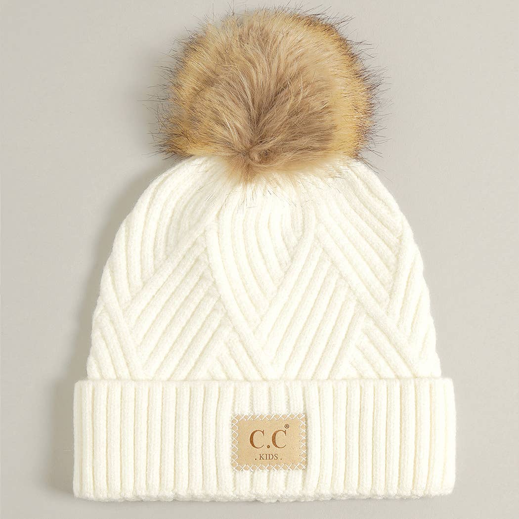 Fashion City - Vendita all'ingrosso Berretto - Bambini - Cappello Beanie per bambini con motivo a croce13