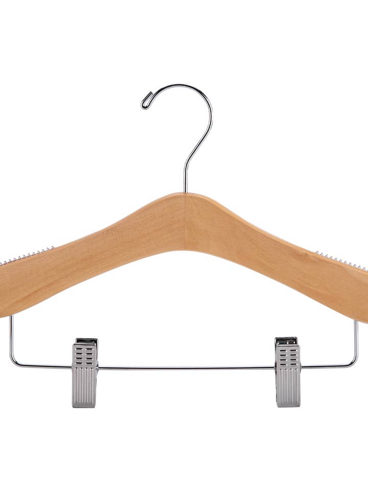 Cintres en bois pour jupes et pantalons d'enfants de 12" - Lot de 50 pour la vente par Store Supply Warehouse