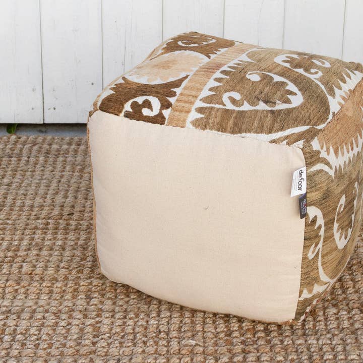 De-cor - Wholesale Ottoman - Shan Antique Suzani Cube Ottoman