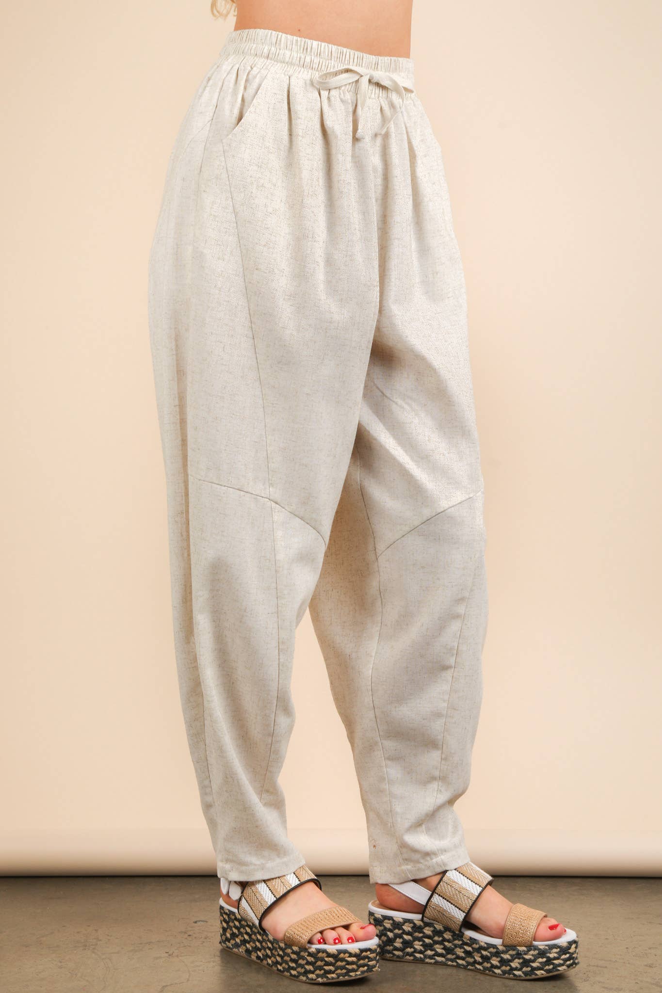 VERY J - Vendita all'ingrosso Pantalone - Donna - NP70782-Pantaloni Comodi in Tessuto a Tinta Unita8