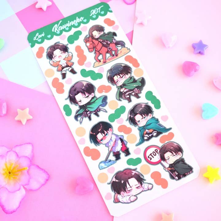 Kawineko – Großhandel Aufkleber – Levi Attack on Titan Anime Manga Aufkleberbogen1