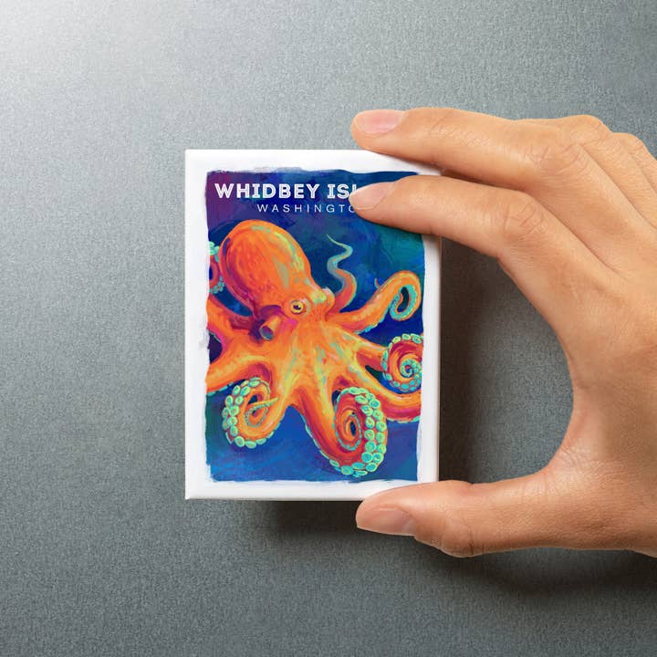 Lantern Press - Wholesale Magnet - MAGNET Whidbey Island, Washington, Octopus5