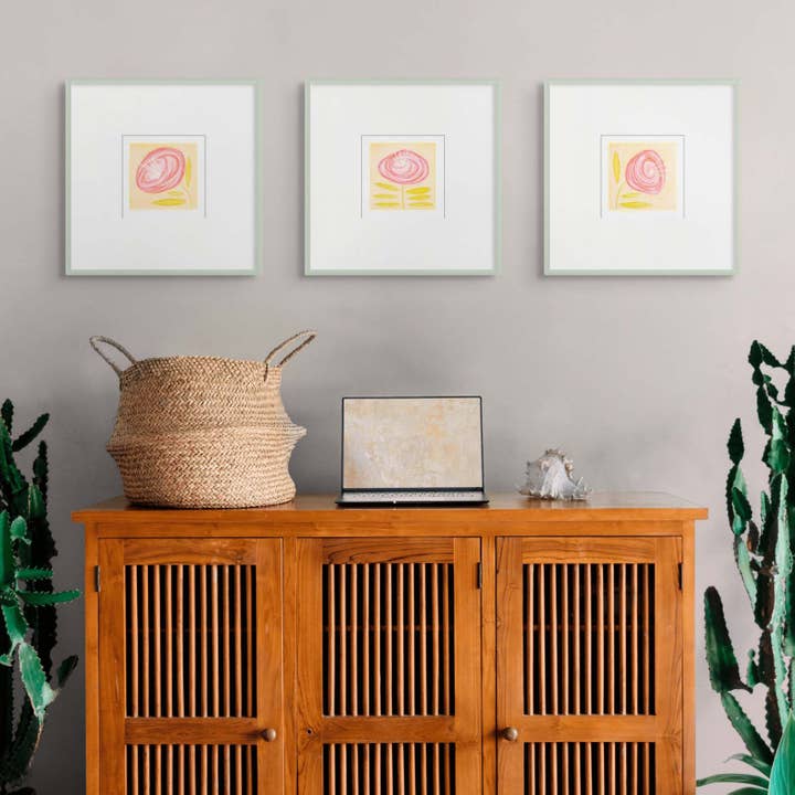 Tríptico, impressão fine-art, impressão artística Peónias por atacado de Holy Kaw Wall Art