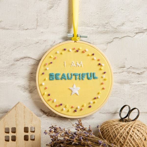 I am Beautiful Embroidery Kit for wholesale by Wool Couture Company