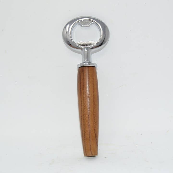 Abridor de garrafas de madeira feito à mão para árvore de vinagre em aço inoxidável por atacado de Huizbirn