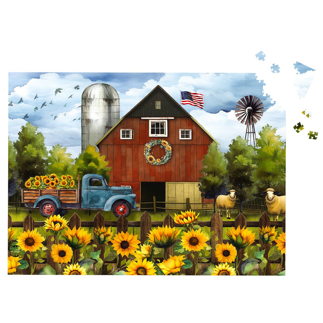 Briarwood Lane - Wholesale Puzzle - Adult - Sunflower Barn 1000 Piece Jigsaw Puzzle0